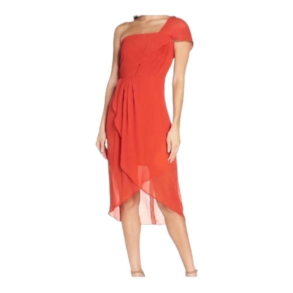 NWT Cooper St. Saffron One Shoulder Crepe Cocktail Dress